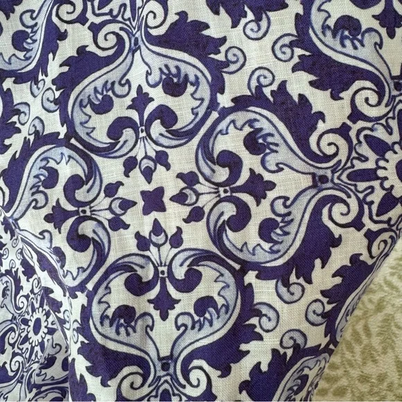 Temptation Positano Ieranto Dress Ceramica Blue Linen Size Medium - Picture 9 of 13
